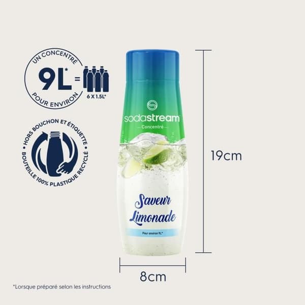 SODASTREAM Koncentrat - Förpackning med 6 lemonadkoncentrat - Upp till 54 liter drycker - 440 ml