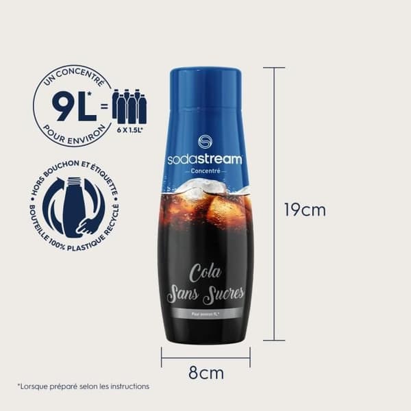 6 SODASTREAM SUGAR FREE COLA -tiivistettä - 440 ml