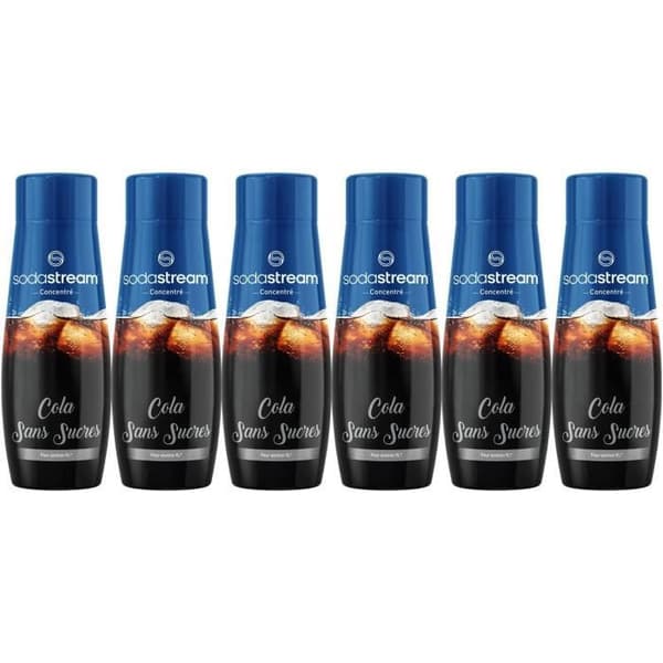 6 SODASTREAM SUGAR FREE COLA -tiivistettä - 440 ml