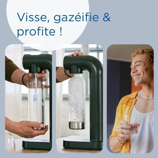 BRITA-limsakone - SodaONE musta - 1 litran pullo ja 1 hiilidioksidipullo mukana