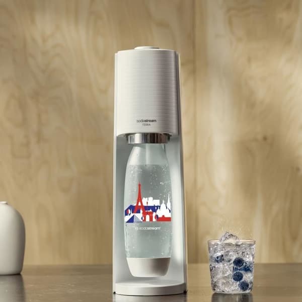 SODASTREAM sodavands- og danskvandsmaskine - TERRA White - 2 flasker inklusive 1 FUSE fransk udgave - 1 60L gaspåfyldning