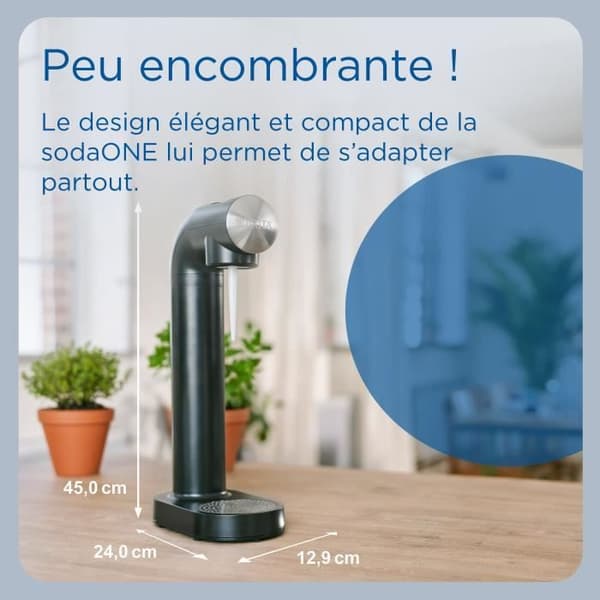 BRITA Sodavandsmaskine - SodaONE Hvid - 1 1L flaske og 1 CO2-cylinder medfølger