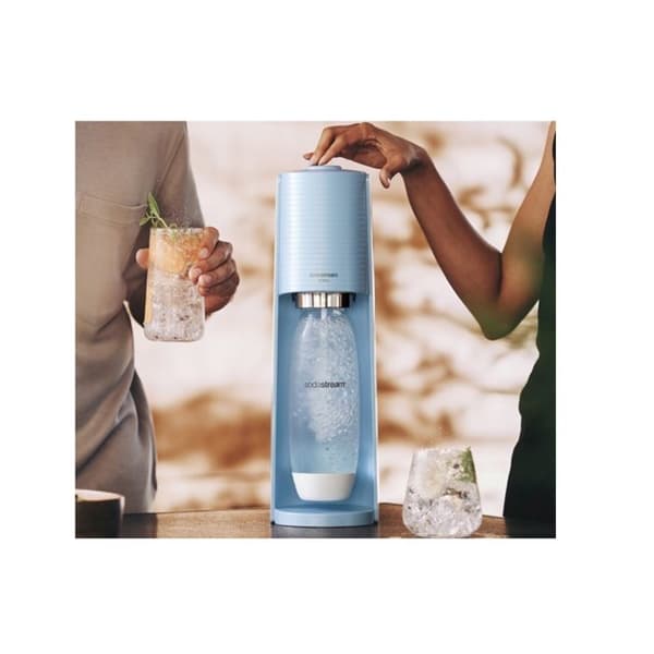 SODASTREAM-limsa- ja kivennäisvesiautomaatti - TERRA Blue - 1 astianpesukoneen kestävä pullo - 1 60 litran kaasutäyttöpakkaus