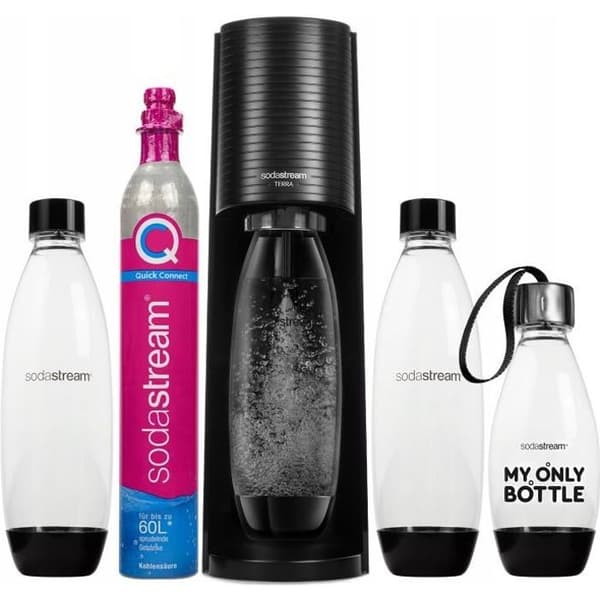 SodaStream Terra Black + 3 flaskor