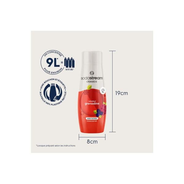 Sirop och koncentrat - Sodastream - GRENADINE - UTAN SOCKER - 440ml - 9 liter beredda