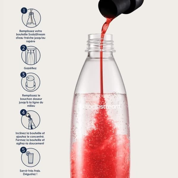 SODASTREAM-tiivisteet - 6 sokerittoman mansikkatiivisteen pakkaus - Jopa 54 litraan juomia - 440 ml
