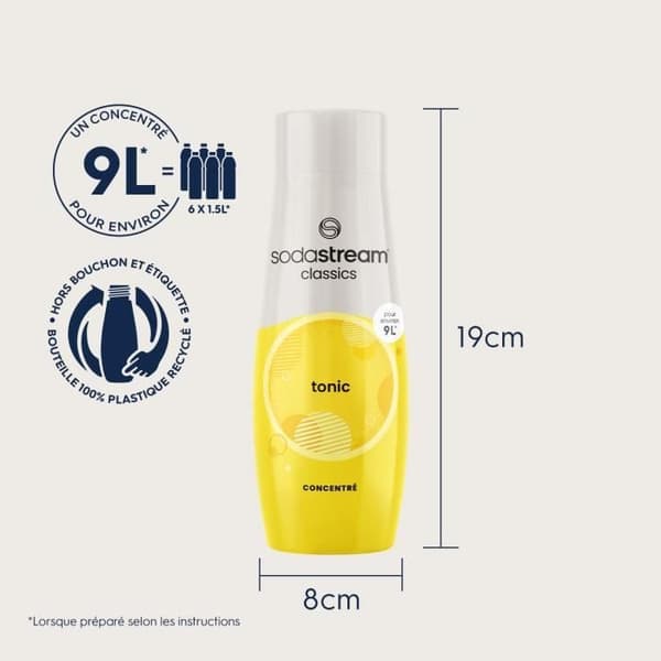 SODASTREAM Koncentrat - Förpackning med 6 tonickoncentrat - Upp till 54 liter drycker - 440 ml