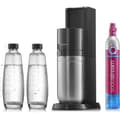 Pikkukuva 1 / 2: SODASTREAM-sooda- ja hiilihapotettu vesiautomaatti - DUO musta - 2 lasikannua - 1 60 litran kaasutäyttöpakkaus