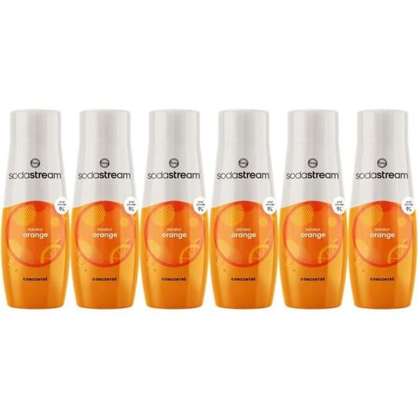 SODASTREAM Koncentrater - Pakke med 6 Appelsinkoncentrater - Op til 54 l drikkevarer - 440 ml