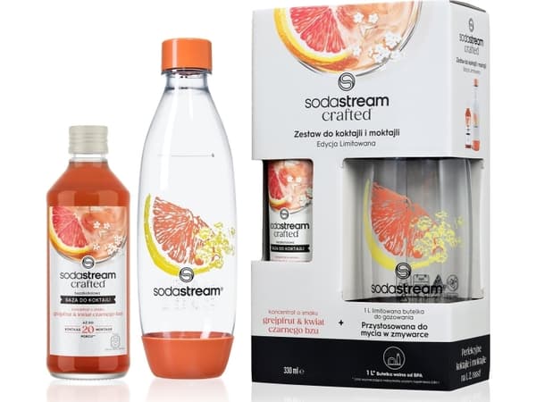 Sodastream  Crafted Kit Grejpfrut & Kwiat svartgo Bzu 330 ml i butelka Fuse 1L