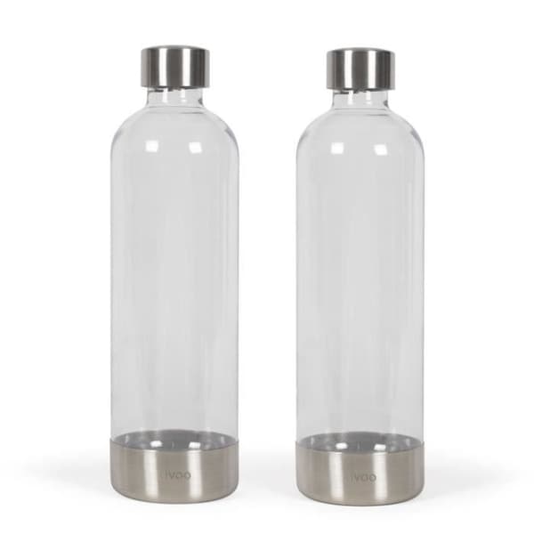 Set med 2 kolsyraflaskor - LIVOO - DOM464AC1 - 2 x 1L - Kompatibel med LIVOO DOM464 - PET-flaska