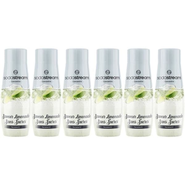 SODASTREAM-koncentrat - Förpackning med 6 sockerfria lemonadkoncentrat - Upp till 54 liter dryck - 440 ml