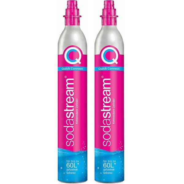 Sodastream Set med 2 CO2-gasbehållare 60l quick connect för kolsyramaskin - 2 x quick connect behållare