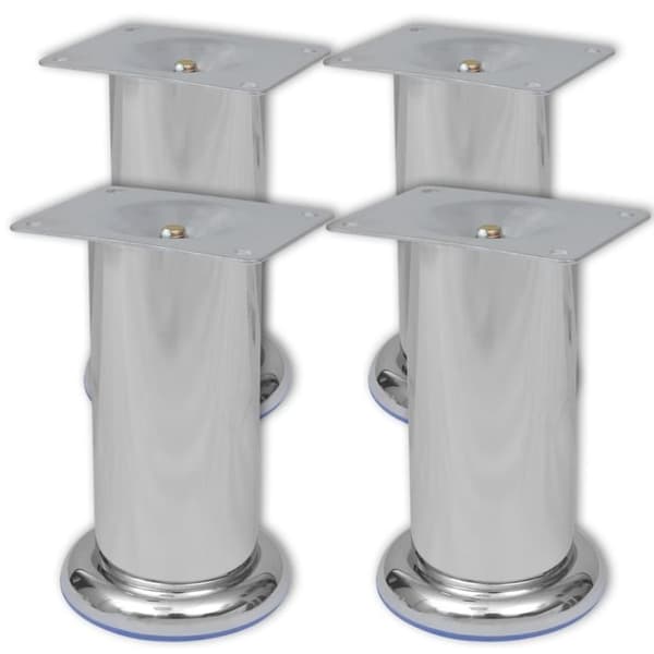 vidaXL Sohvanjalat 8 kpl pyöreät kromi 120 mm