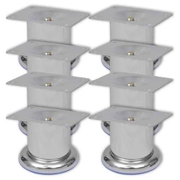 vidaXL runde sofaben i krom 8 stk. 60 mm