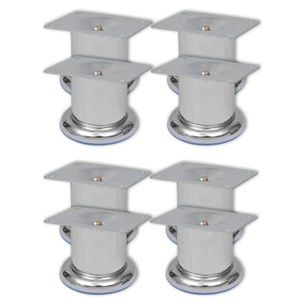 vidaXL Sohvanjalat 8 kpl pyöreät kromi 60 mm