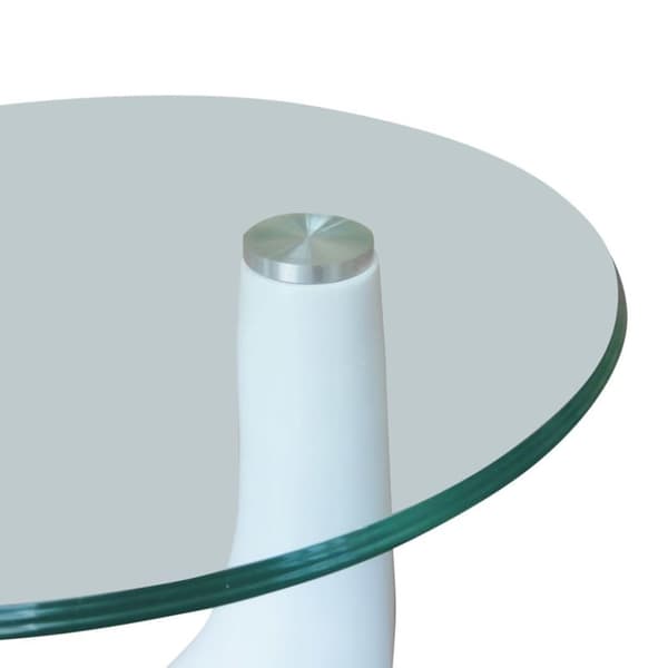vidaXL Sofabord med rund glassflate 2 stk høyglans hvit change2