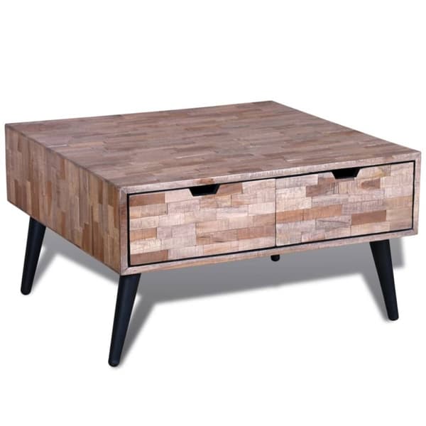 vidaXL Soffbord med 4 lådor återvunnen teak