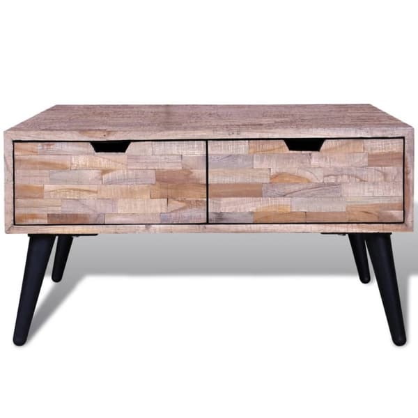 vidaXL Soffbord med 4 lådor återvunnen teak