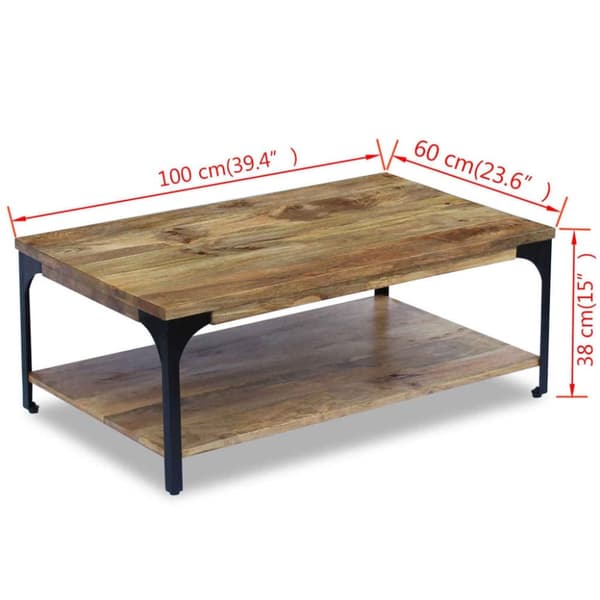 vidaXL sofabord mangotræ 100x60x38 cm
