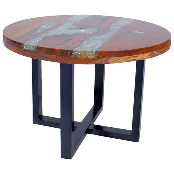 vidaXL Sofabord Teak Harpiks 60 cm change2