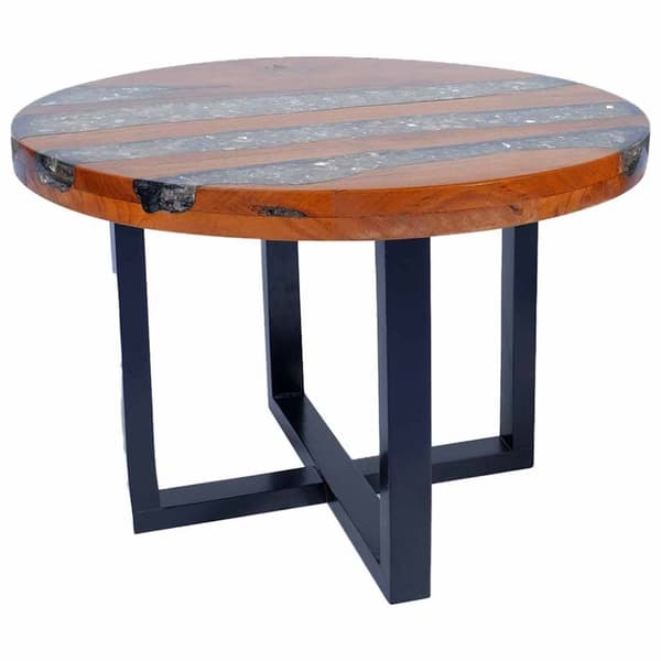 vidaXL Sofabord Teak Harpiks 60 cm change2