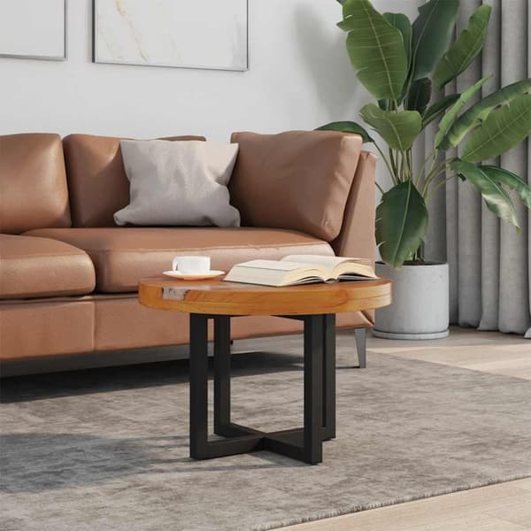 vidaXL Sofabord Teak Harpiks 60 cm change2