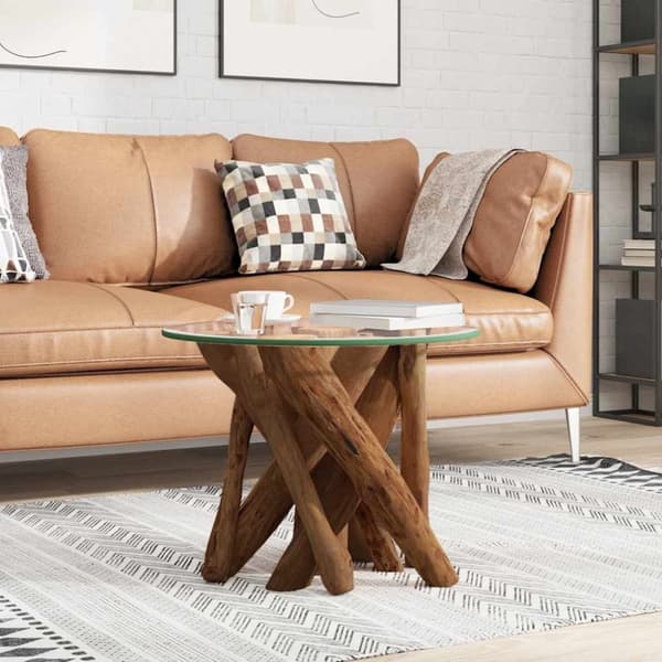 vidaXL Sofabord heltre teak drivved 60 cm change2