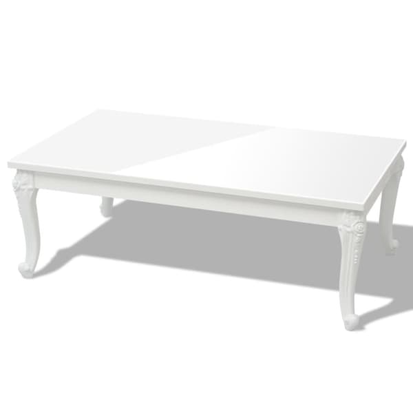 vidaXL Sofabord 115x65x42 cm høyglans hvit change2