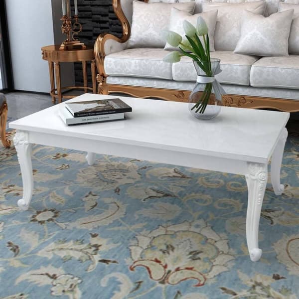 vidaXL Sofabord 115x65x42 cm høyglans hvit change2