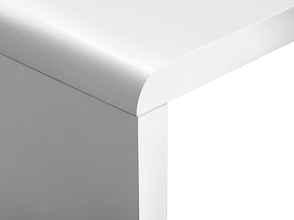 Soffbord Vit Rektangulär Topp Glansig Minimalistisk Modern Vardagsrum