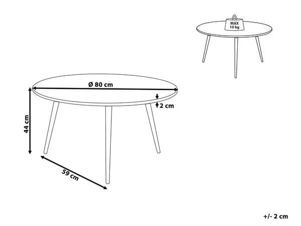 Soffbord Svart Oval Stativben Stabil Trä Bordsskiva Modern Samtida