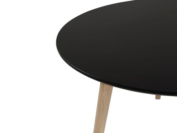 Soffbord Svart Oval Stativben Stabil Trä Bordsskiva Modern Samtida