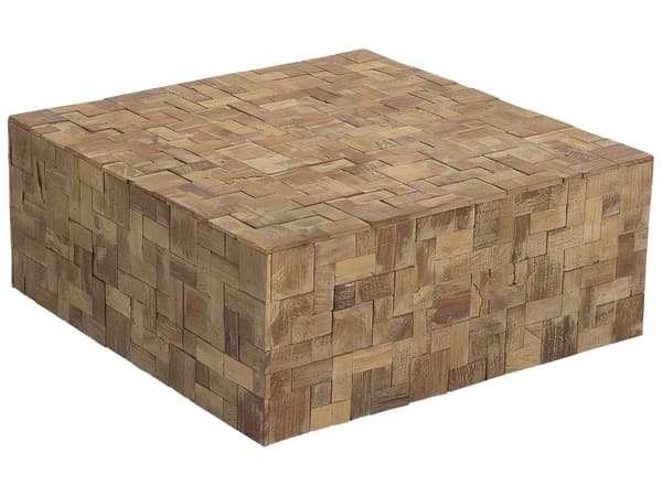Soffbord Ljust Teak Naturlig Färg Variation Mosaik Design Rektangulär Rustik Design