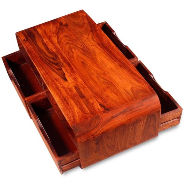 vidaXL sofabord i massivt sheeshamtræ 90 x 40 x 35 cm