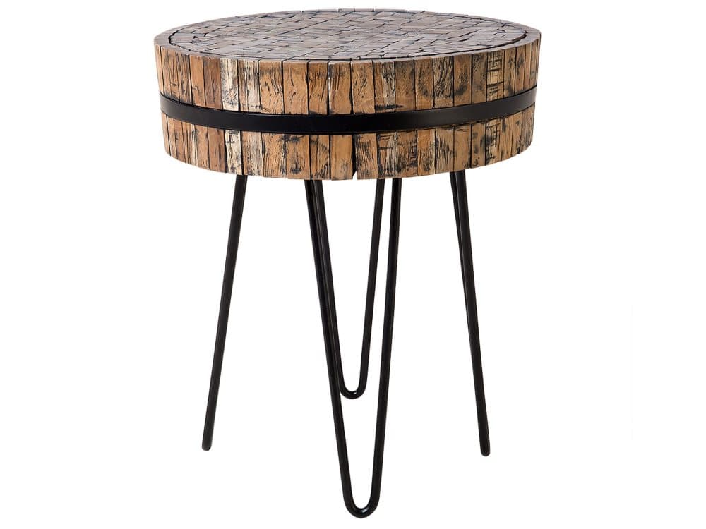 Soffbord teak ljust trä/svart TAKU