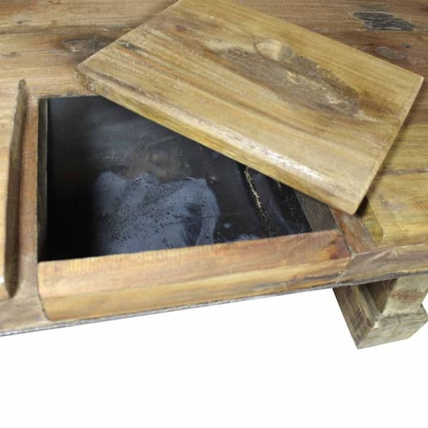 vidaXL sofabord massivt genbrugstræ 90 x 50 x 35 cm