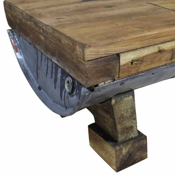 vidaXL sofabord massivt genbrugstræ 90 x 50 x 35 cm