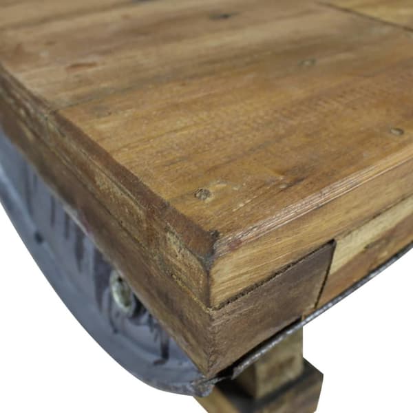 vidaXL sofabord massivt genbrugstræ 90 x 50 x 35 cm