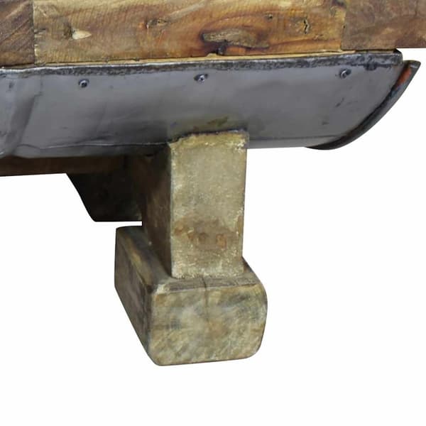 vidaXL sofabord massivt genbrugstræ 90 x 50 x 35 cm