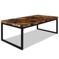 Miniatyrbillede 5 af 10: vidaXL sofabord i teaktræ og plastik 110 x 60 x 40 cm
