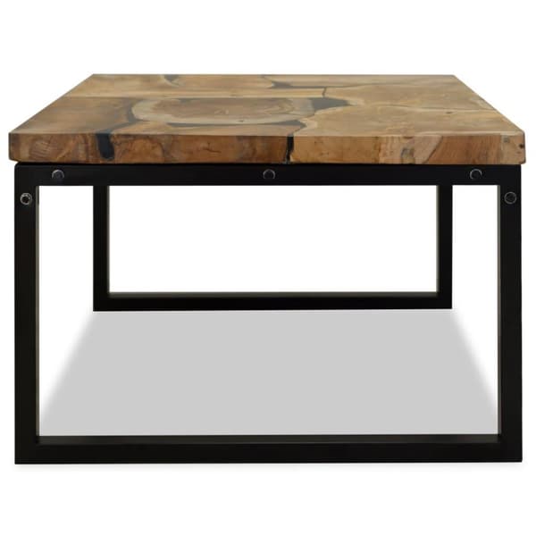 vidaXL sofabord teaktræ og plastik 60 x 60 x 40 cm