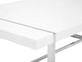 Miniatyrbild 5 av 6: Soffbord Vit 120 x 60 cm Metall Silverben Rektangulär Hög Glans Topp Modern Design