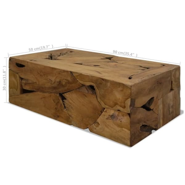 vidaXL sofabord 90x50x30 cm ægte teaktræ brun