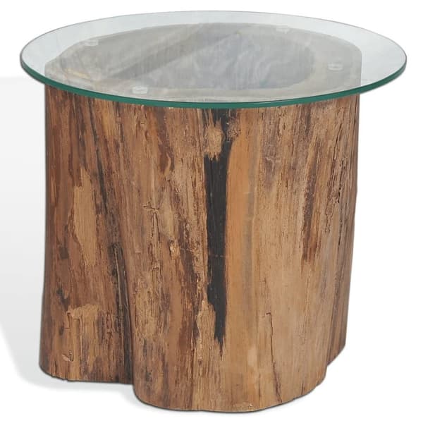 vidaXL Sofabord teak glass 50x40 cm change2