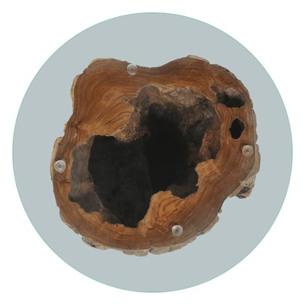 vidaXL Sofabord teak glass 50x40 cm change2
