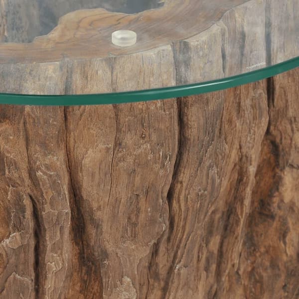 vidaXL Sofabord teak glass 50x40 cm change2