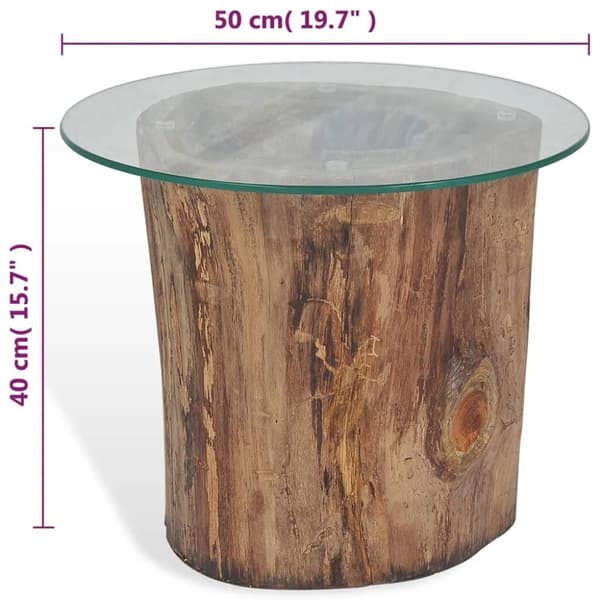 vidaXL Sofabord teak glass 50x40 cm change2