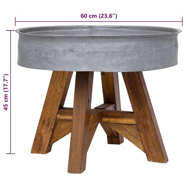 vidaXL Sofabord blandet gjenvunnet tre 60x45 cm sølv change2