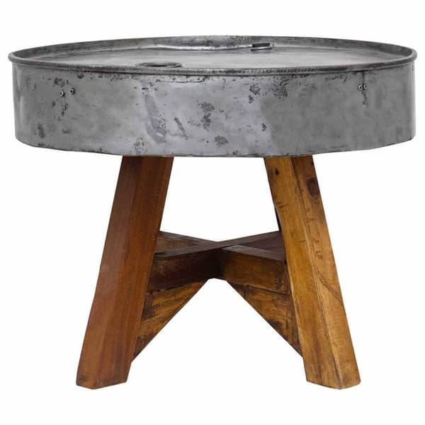 vidaXL Sofabord blandet gjenvunnet tre 60x45 cm sølv change2